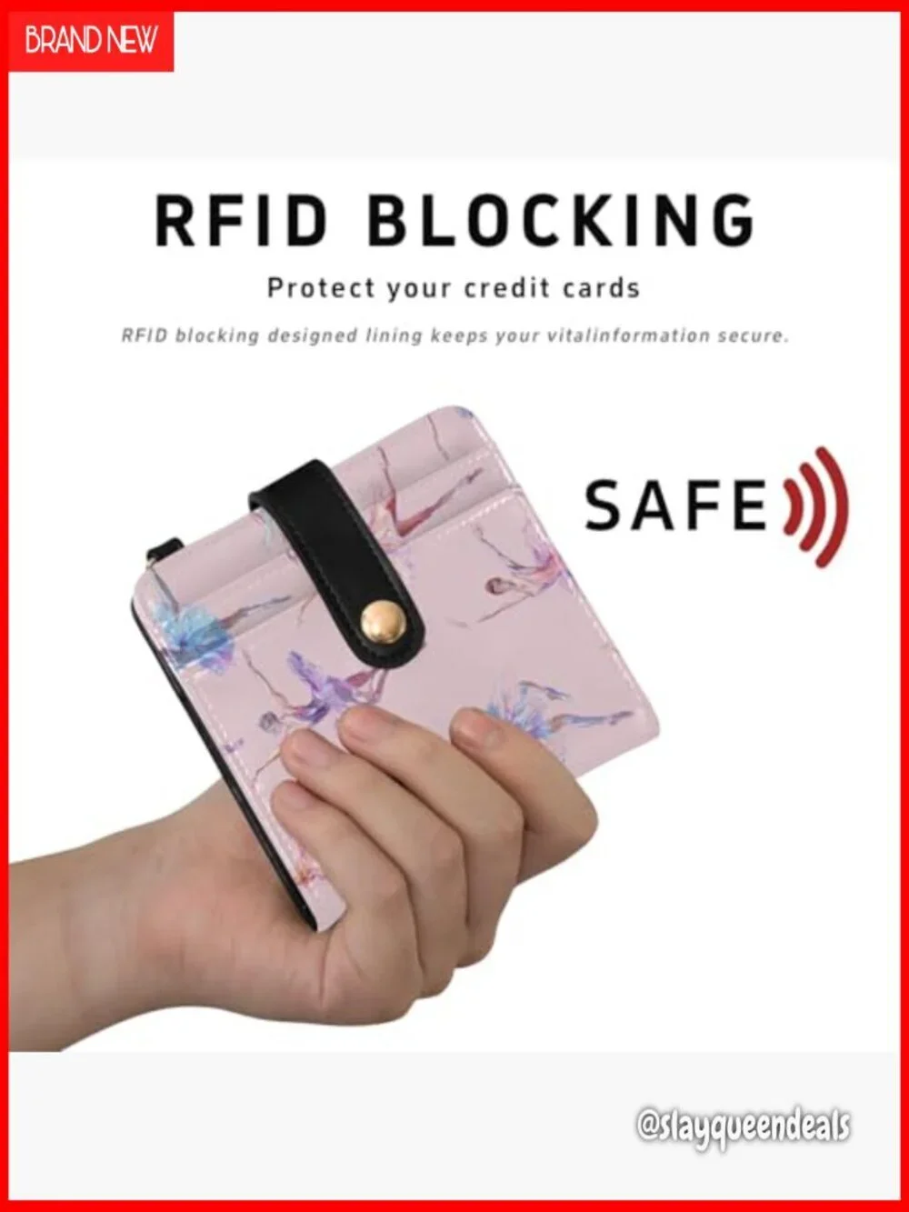 Slim RFID Blocking Leather Bifold Wallet with Zipper Coin Pocket